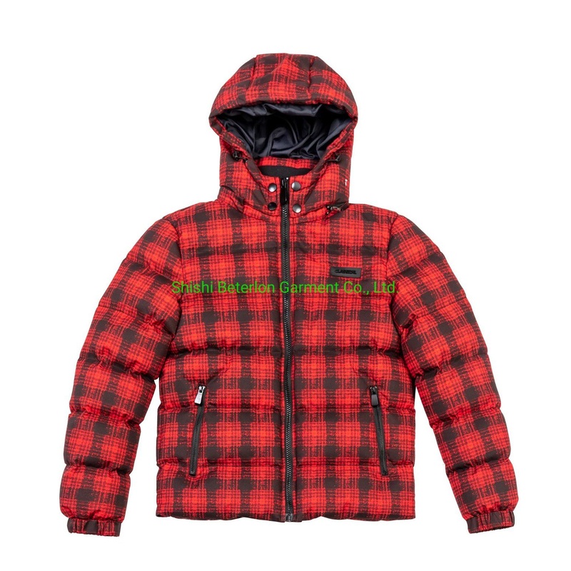 Man Winter Plaid/Printed Check Hood Jacket – Man Jacket and Print Jacket price