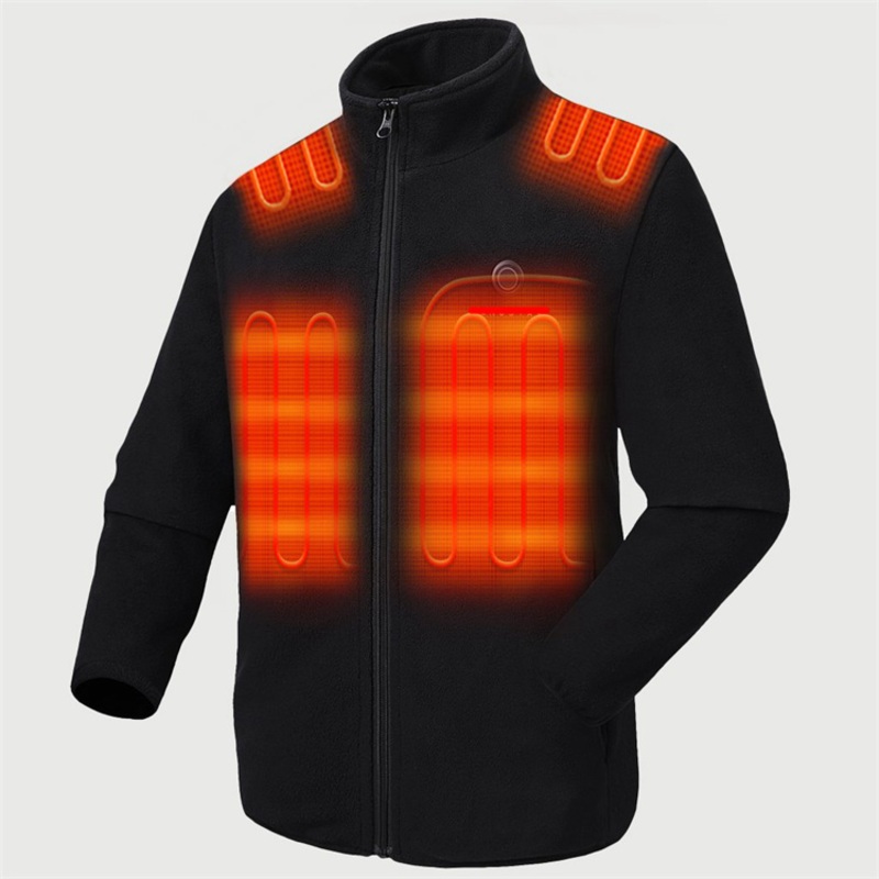 Men Fleece Zip up Winter Electric Heating Black Color Jacket – Women Heated Clothing and E Heated Women Jacket price
