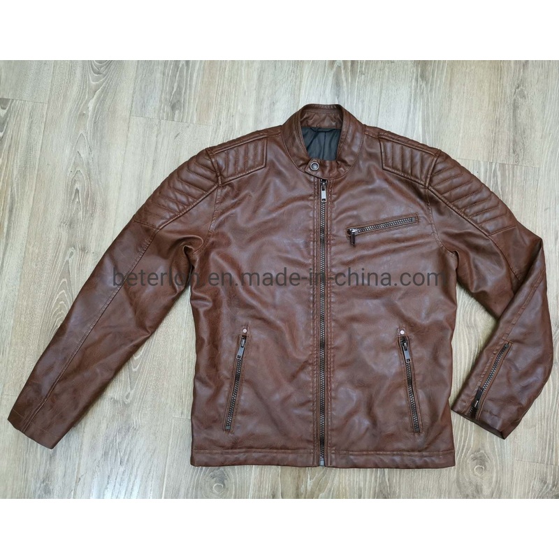 Mens Brown Faux Leather PU Garment Oil Dyed Suede Jacket – Winter Jacket and Outwear price