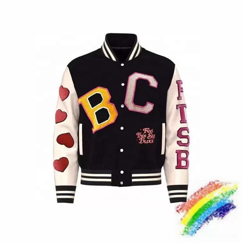 OEM Custom Leather Sleeve Embroidery Patches Street Wear Quilted Letterman Bomber Varsity Jacket for Men – Varsity Jacket and Bomber Varsity Jacket price
