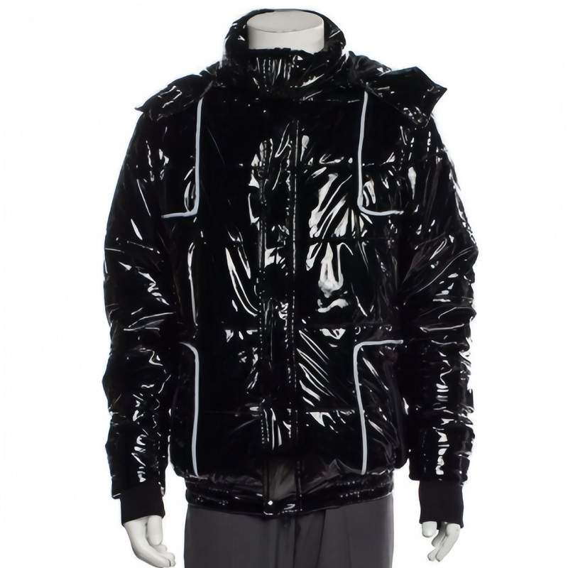 Shinning Black Puffer Down Jackets Durable Mens Puffer Jacket with Hood – Jacket and Warm Jacket price