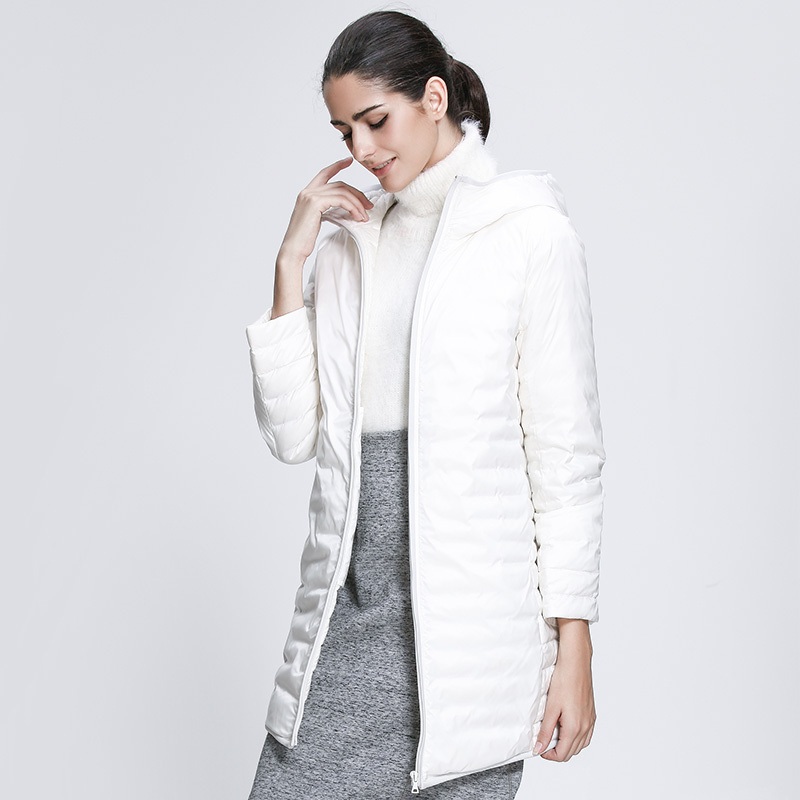 Womens Down Jacket Duck Down Winter Jacket Ladies Middle Long Style Puffer Coat Winter Outwear – MID-Length Down Jackets and Down Jacket price