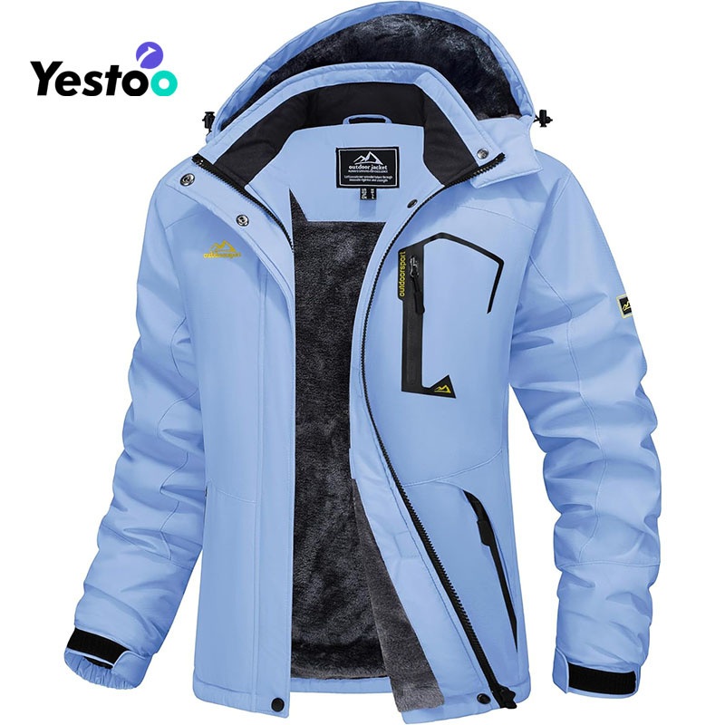 Womens Ski Jacket Waterproof Insulated Snow Jacket Warm Windproof Winter Coats with Hood Fleece Lined Jacket – Womens Ski Jacket and Womens Windproof Jacket price