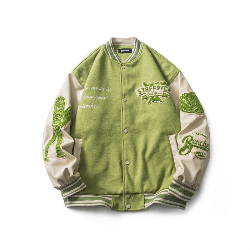 Baseball Coat Male Spring Harajuku Style Ins Casual Sports Trend Students Patchwork Color Jacket on The Clothes – Inside Sublimation Lining Letterman Denim Jacket and Brand Embroidery Logo Jacket price