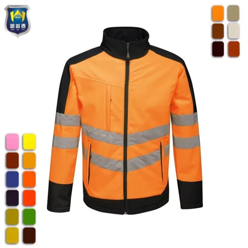Men Outdoor Windproof High Visibility Softshell Jacket with Reflective Stripe – Safety Jackets and Men Jacket price