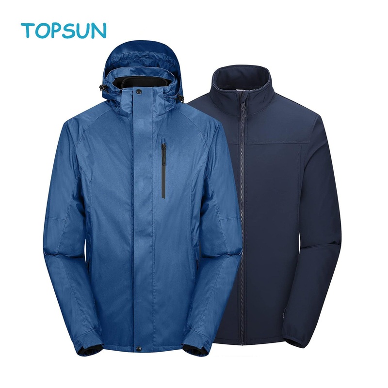 Mens Waterproof Jacket Insulated Warm 3-in-1 Ski Snow Winter Coat Windproof Softshell Fleece Raincoat – Mens Skiing Jackets and Winter Waterproof Snow Thick Fleece Lined Hooded price