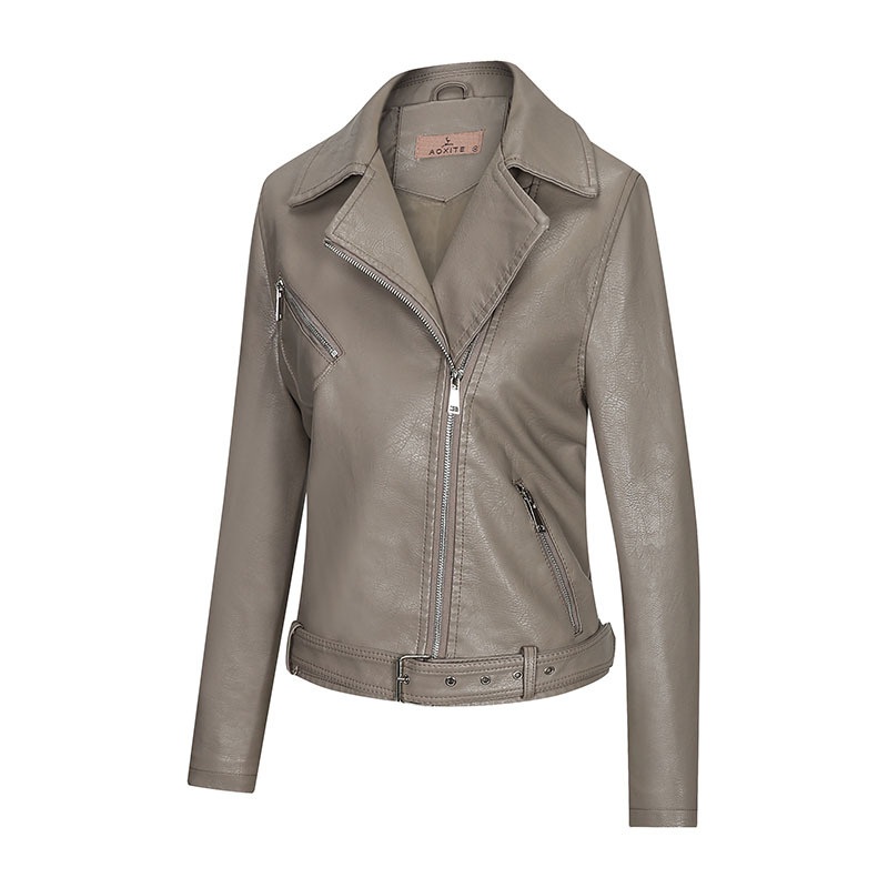 Outerwear Lapel Collar Woman Grey Faux-Fur Coat Faux Fur Leather Jacket – Outdoor Clothing and Bomber Jacket price