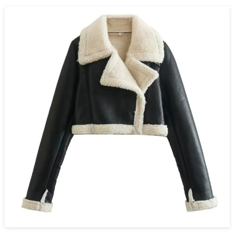 Stylish Short Plush Leather Jacket Warm Soft Comfortable Elegant Womens Winter Overcoat – Leather Jacket and Elegant Jacket price