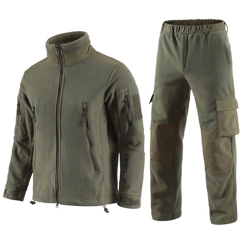6-Colors Men Polar Fleece Jacket Tactical Sport Warm Fleece Outdoor Adventure Jacket and Pant Hunting Suit – Tactical Suit and Hunting Jacket price