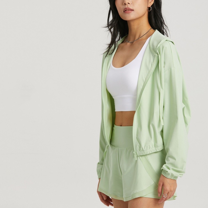 Color Yoga Jacket Zip up Yoga fashion Fitness Sports Clothing Cropped Hoodie Clothes – Yoga Jacket and Jacket Yoga price