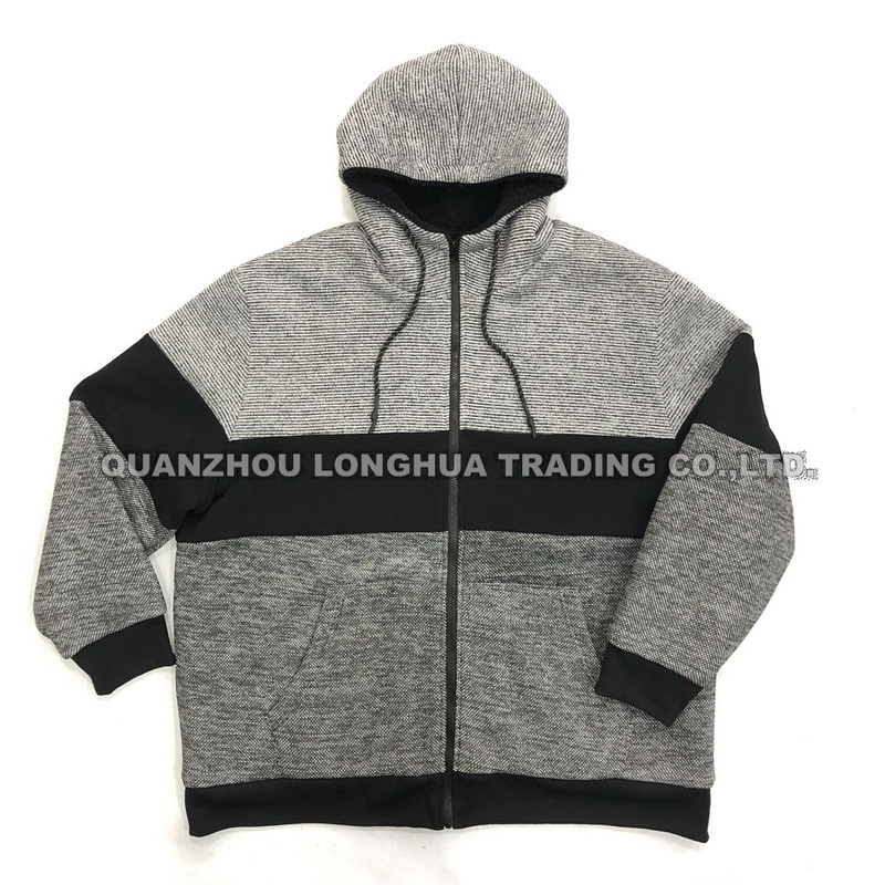Men Jacket Extra Size Knitwear Jacquard Fleece Hoody Clothing Kangaroo Pocket Sherpa – Training and Sportswear price