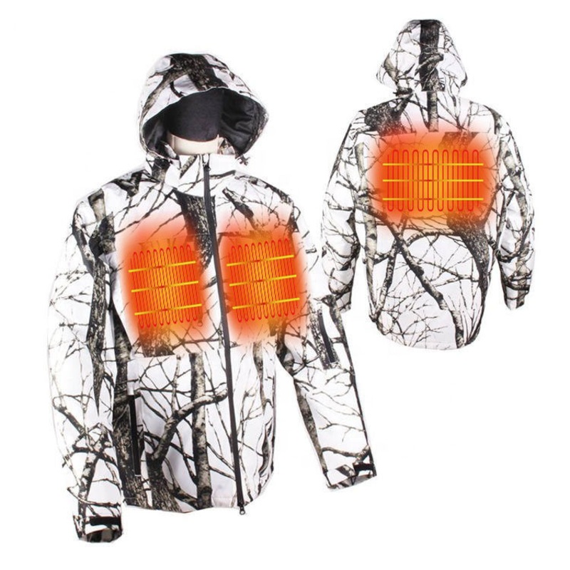 Wholesale White Camo Electric Heated Hunting Jacket with Factory Price – Heated Jacket and Heated Jacket Suits price