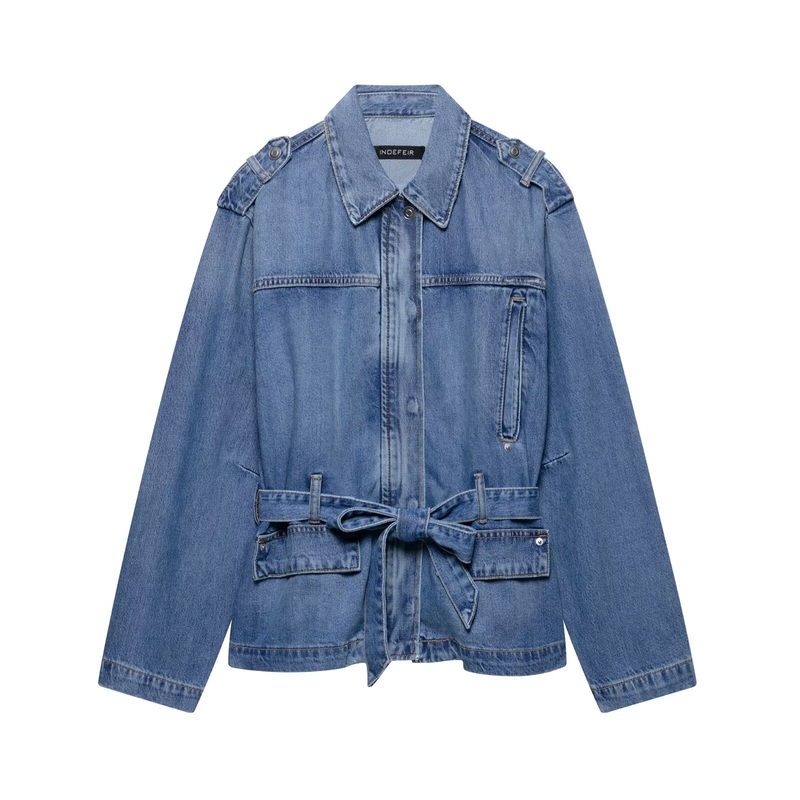 2025 New Womens Casual Wear with Belt Denim Jacket – New Womens Jacket and Casual Wear Jacket price