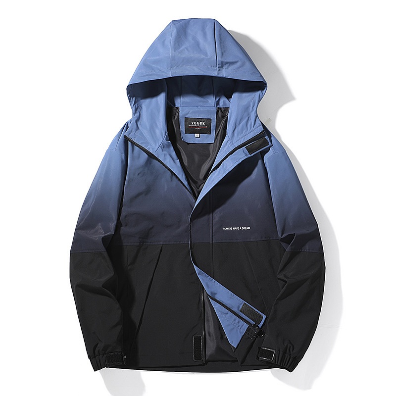 Blue/Black Gradient Color Waterproof Breathable Comforable Outdoor Fashion Winter Men Softshell Jacket – Apparel and Windbreaker Jacket price