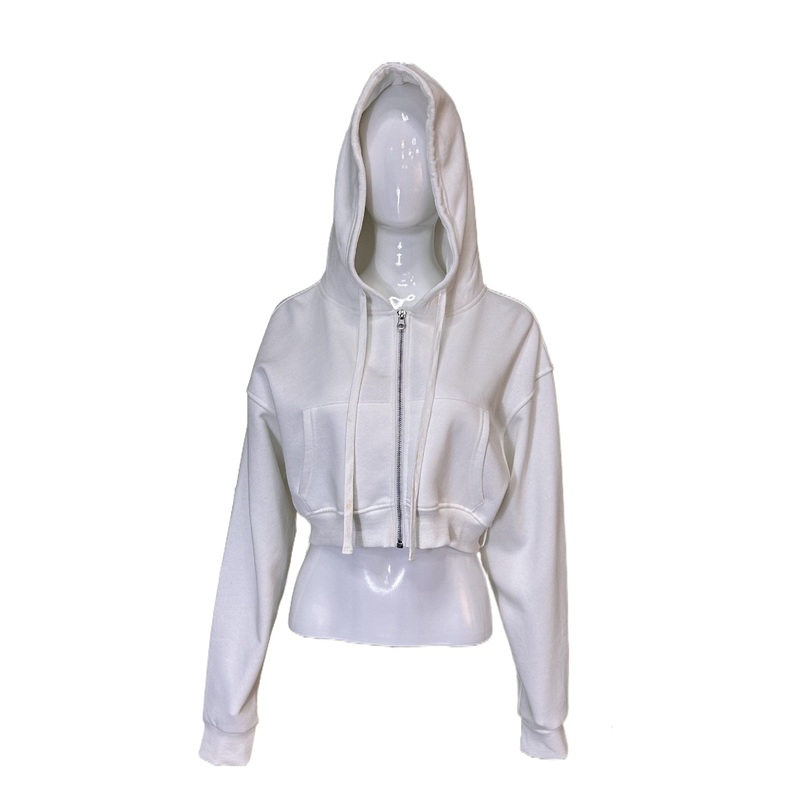 Custom Women Crop Top Hoodie Casual Womens Hoodies & Sweatshirts Zipper Cropped Oversize Hoodie for Women – Hoodie for Women and Sweatshirts price