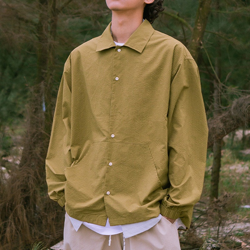 Fashion Brand 100% Polyester Janpanese Style Retro Oversized Solid Color Light Long Sleeve Casual Coat – Custom Jacket Mens and Designer Jacket price