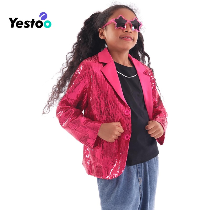 Girls Sequin Blazer Jacket Notch Lapel Suit Coat – Sequin Blaze and Girls Blazer price