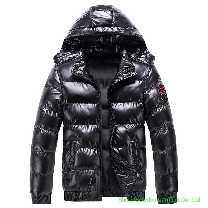 Man Winter Shinny Nylon Padding Jacket Hood Coat – Man Jacket and Bomber Jacket price