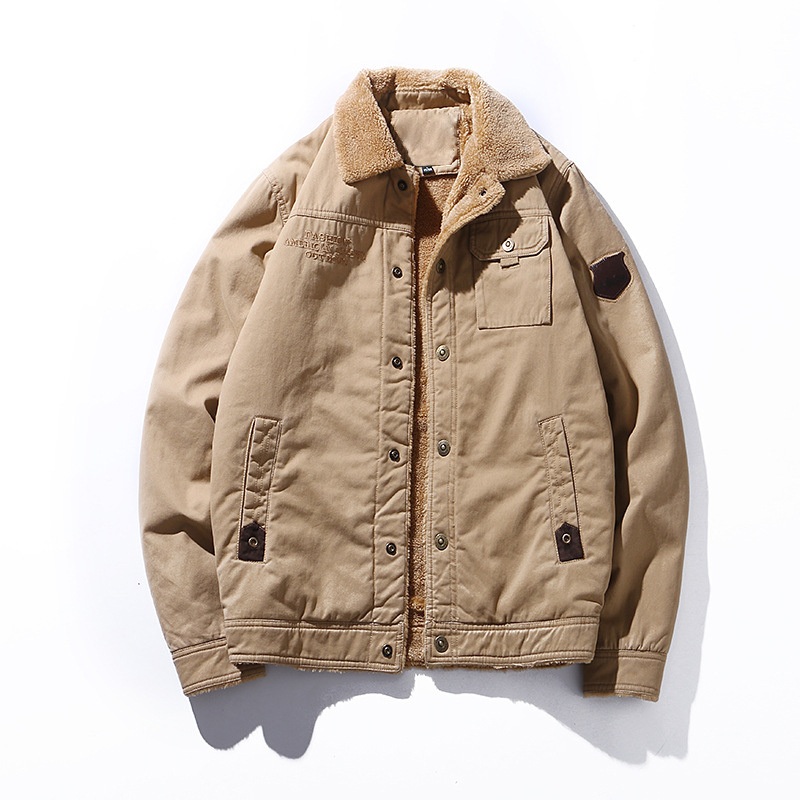 Plush Thickened Warm High Quality Autumn Winter Comfortable Lapel Men Denim Jacket – Men Denim Jacket and Plush Thickened Warm Clothing price