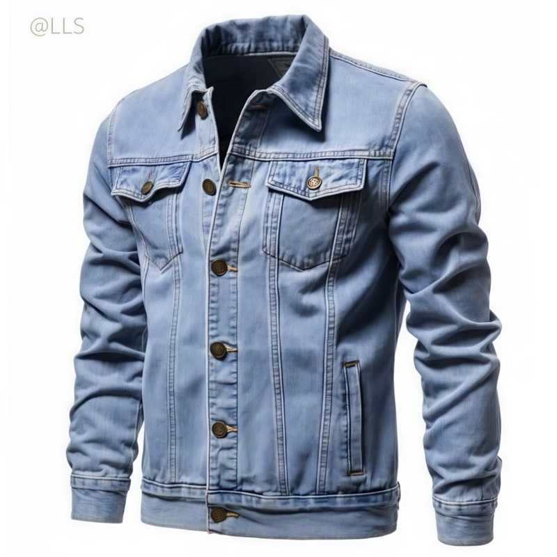 10 Million PCS Jackets Produced Mens Denim Shirt Jacket Casual Youthful Popular Workwear Denim Coat – Clothing and Denim Jacket price
