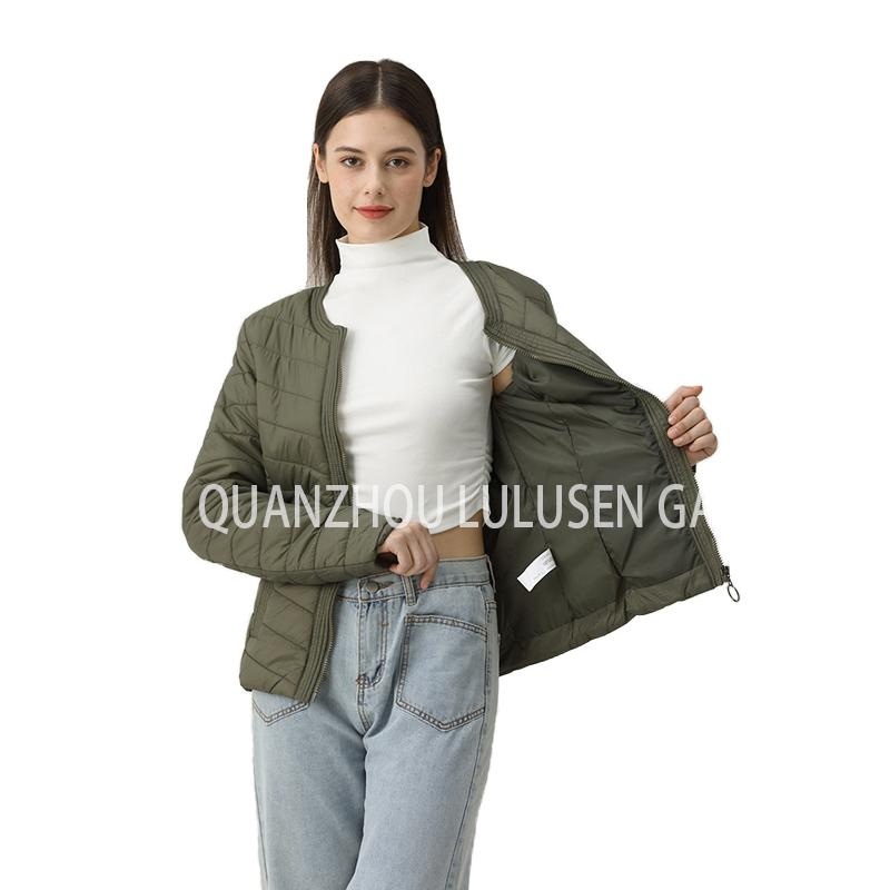 100% Polyester Solid Color Long Sleeve Woman Lightweight Padding Cotton Jacket – Jacket and Puffer Jacket price