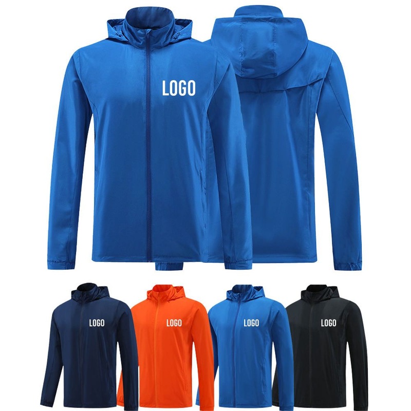 100% Polyester Training Sports Men Zip-up Hooded Fitness Windproof Unisex Windbreaker Jacket – Men Zip-up Hooded Jacket and Windproof Unisex Windbreaker Jacket price
