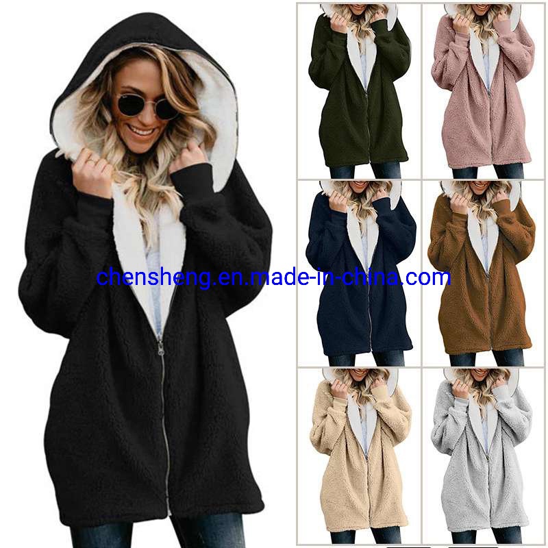 Amazon Ebay Hot Sale Fashion Lady Berber Fleece Cardigan Long Jacket for Leisure Casual Wear – Fashion and Lightweight price