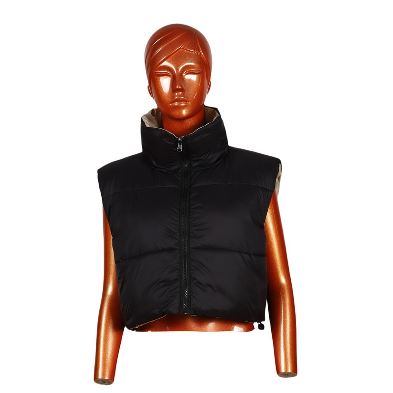Asiapo China Factory Stander Collar Black fashion Elastic Hem Women Vest – fashion Elastic Hem Women Vest price