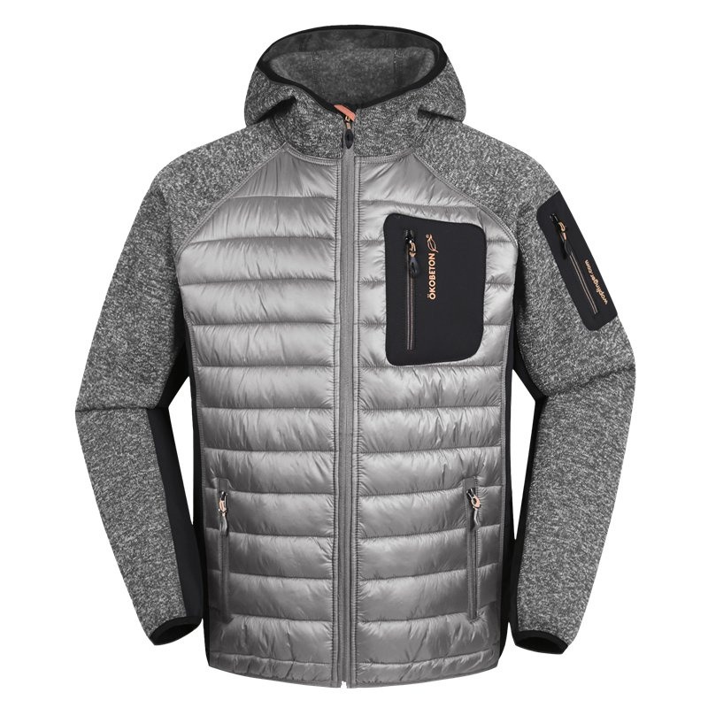 Custom Design Winter Cotton Zip up Warm Comfortable Melange Sports Running Hiking Knitted Puffer Jacket – Jacket and Fleece Jacket price