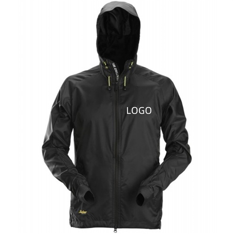 Custom Embroidery Waterproof Zip up Hood Lightweight Coat Outdoor Casual Windbreaker Rain Jacket – Windbreaker and Waterproof Jacket price