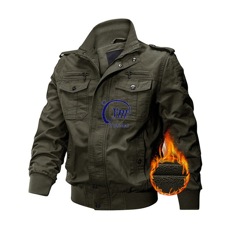 High Quality Cotton Plus Size Mens Jacket Outerwear Fleece Lined Thicken Flight Pilot Jacket – Softshell Jacket and Combat Jacket price