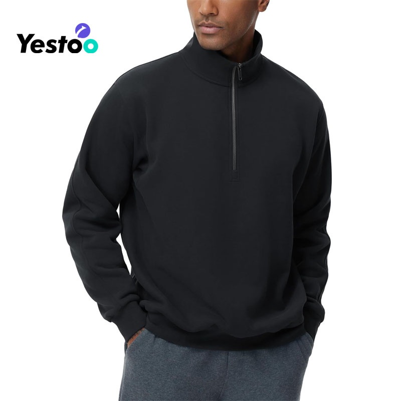 Mens Half Zip Fleece Pullover Sweatshirts MID Weight Mock Neck Workout Sweat Tops – Pullover Sweatshirts and Mens Half Zip Fleece price