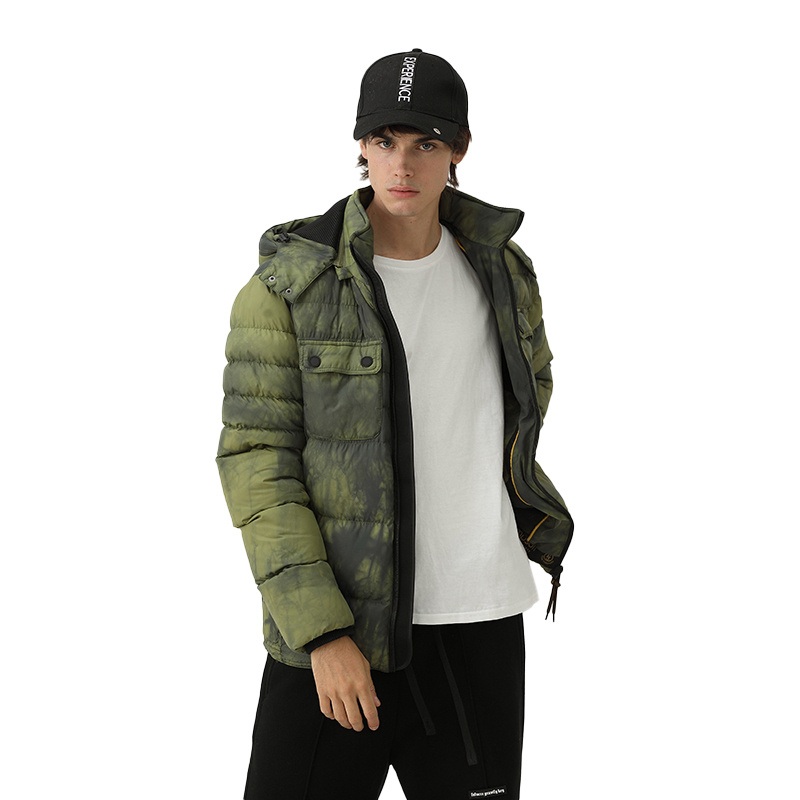 New Arrival Winter Digital Printing Puffer Detachable Hood Men Jackets – Jacket and Clothing price