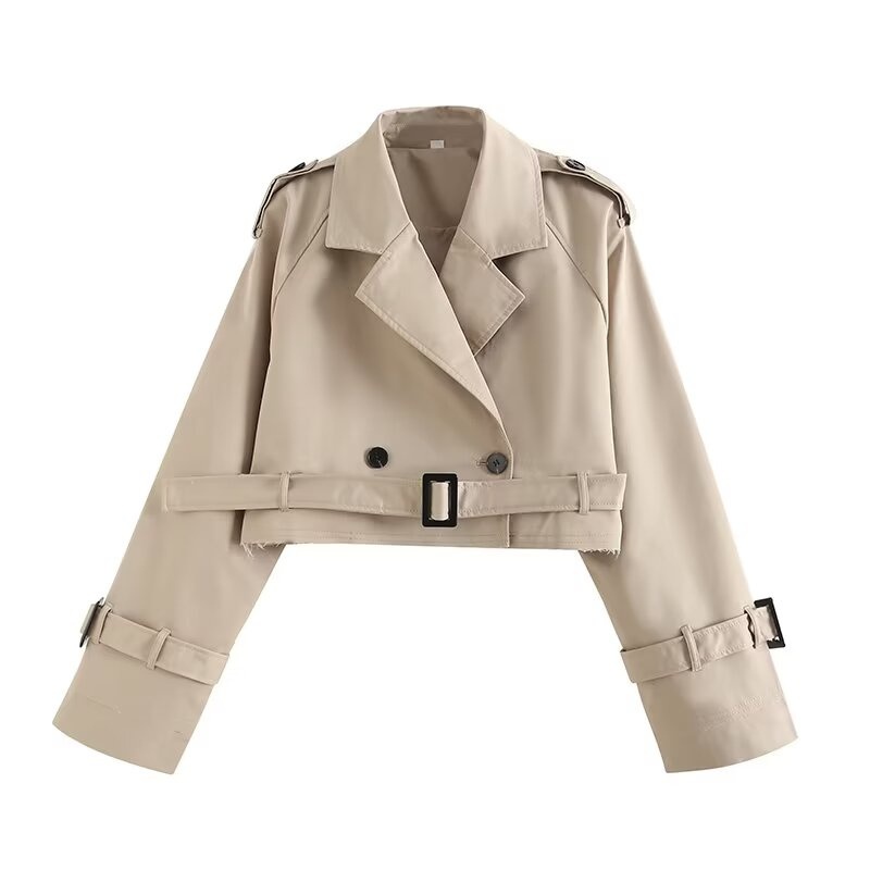 Spring New Womens Clothing with Waistband, Long Sleeved Casual Windbreaker Jacket – Casual Windbreaker Jacket and Womens Clothing Jacket price