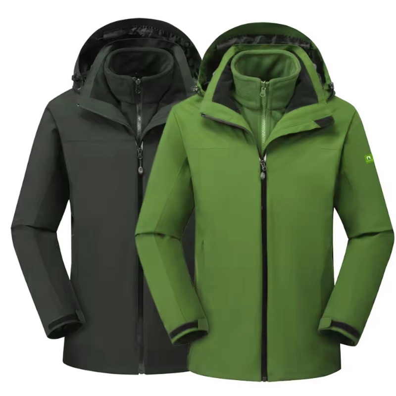 3 in 1 Mens Outdoor Jacket Waterproof Outer Jacket Detachable Polar Fleece Liner for Hiking Trekking Windbreaker Jacket – Clothings and Men Jackets price