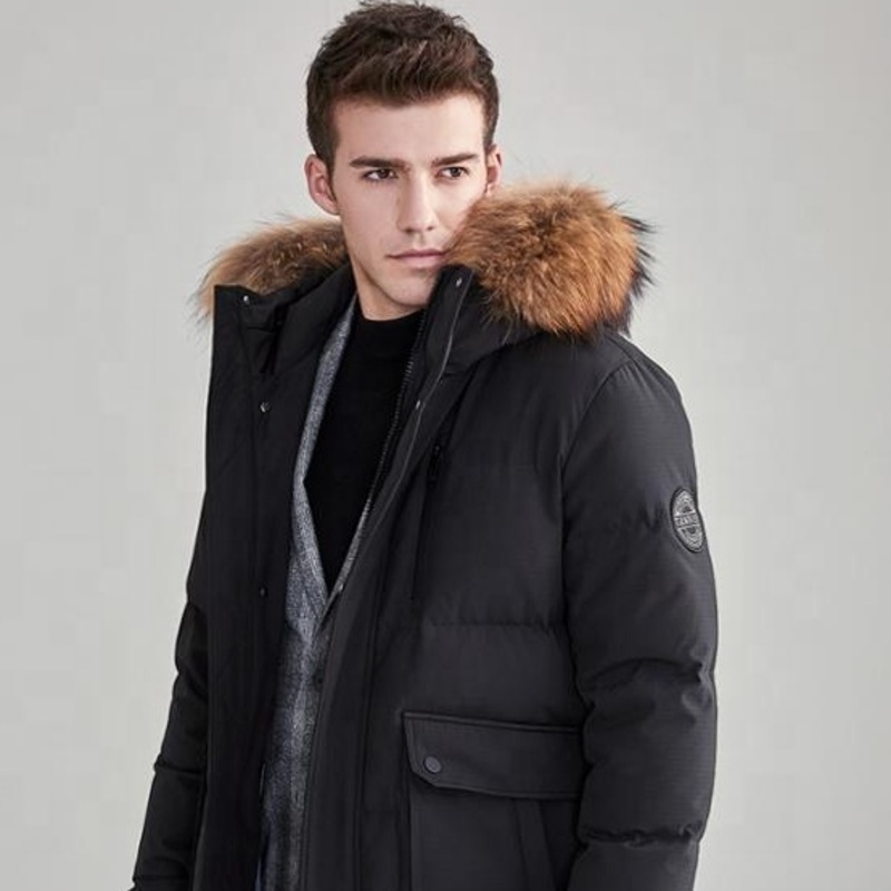 Black Windproof Breathable Brown Custom Popular High Quality Waterproof Middle-Long Men Down Jackets – MID-Length Down Jackets and Down Jacket price