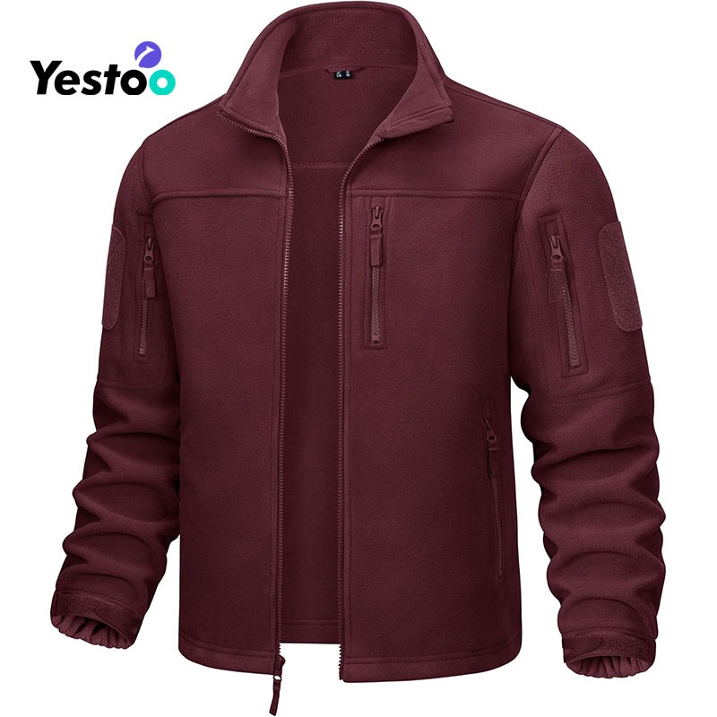 Mens Fleece Jacket Tactical Full-Zip Winter Coat Jackets Multi Pockets – Mens Fleece Jacket and Mens Windproof Jacket price