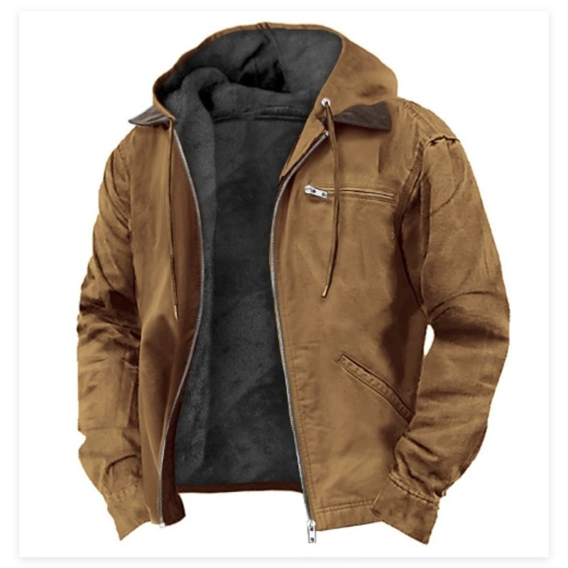 Minimalist Workwear Style Tough Lines Technical Jacket Thick Fleece Travelling Handsome Mens Coat – Workwear Jacket and Fleece Jacket price