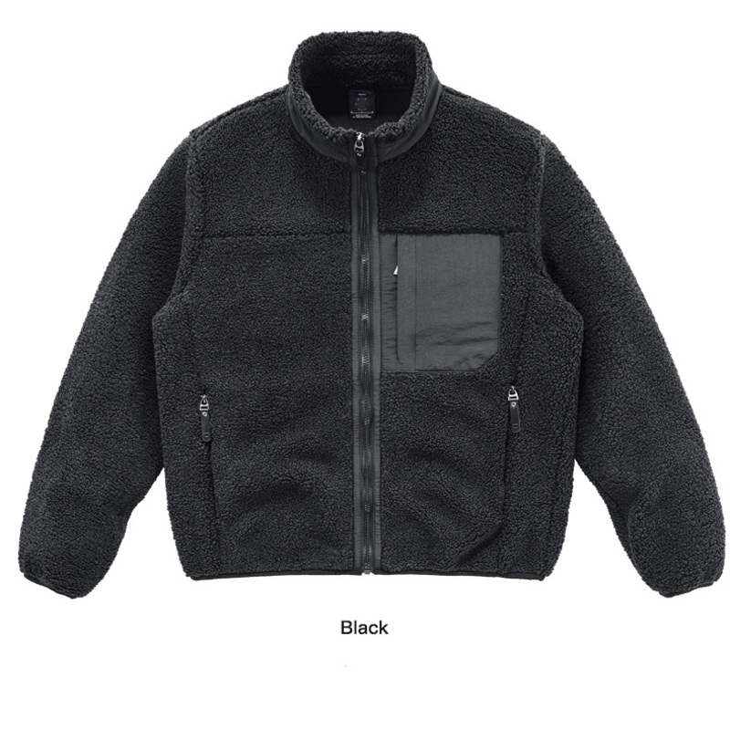 OEM Custom Men Winter Warm Berber Fleece Sherpa Jacket with Colorblock Front Pocket – Puffer Jacket and Mens Jacket price