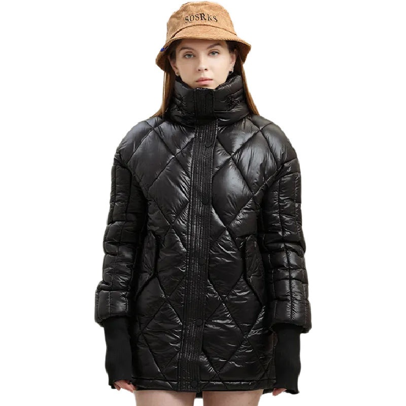 Winter Stylish Women Parka Coat Black Slim Thick Warm Womens Down Jacket – Jacket and Coat price