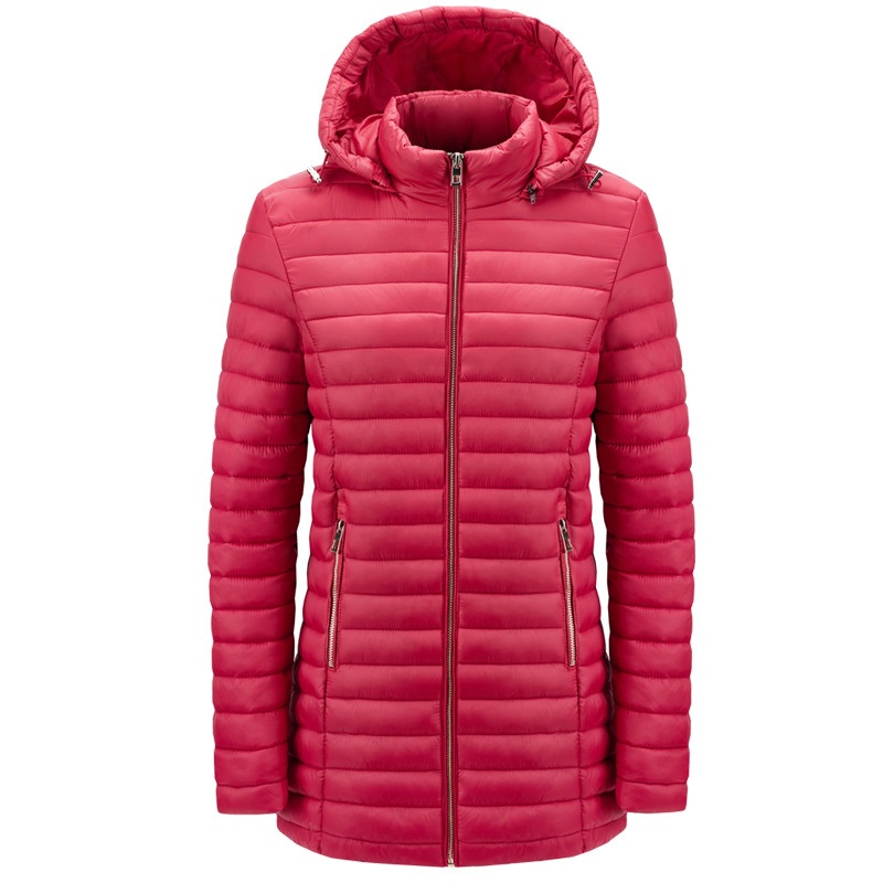 Womens Long Sleeve Coat with Full-Zip Hooded Quilted Padded Down Jacket – Apparel and Outerwear price