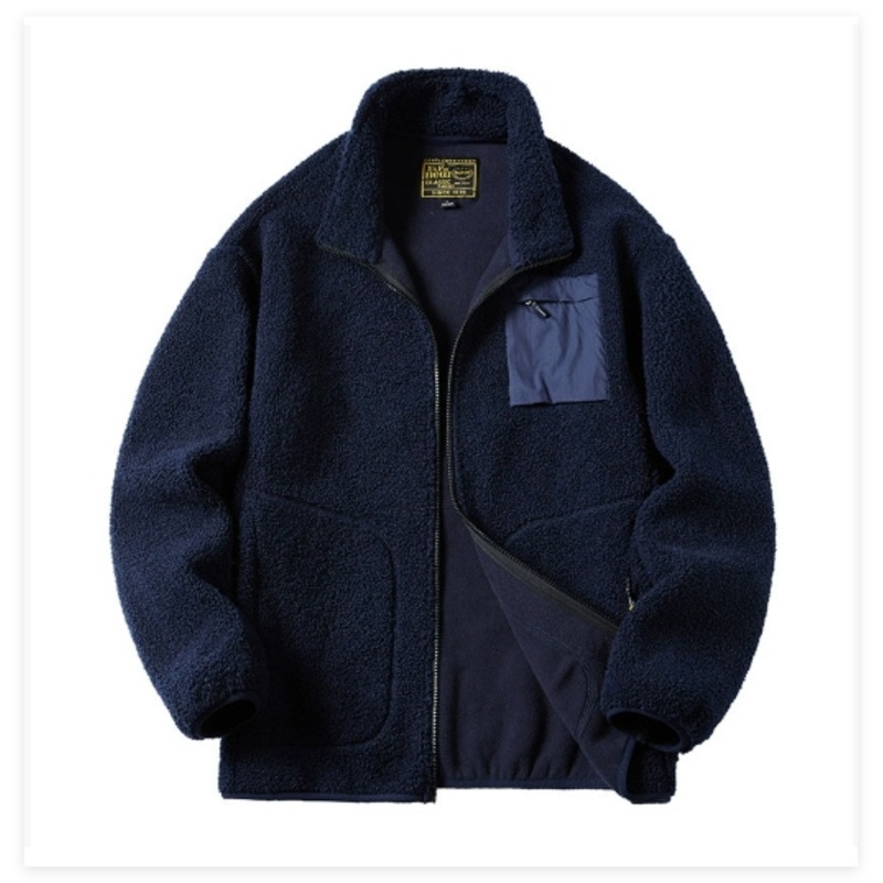 Zipper Fleece Smooth Soft Baseball Jacket Mens Embroidery Skin Friendly Custom Overcoat – Baseball Jacket and Embroidery Jacket price