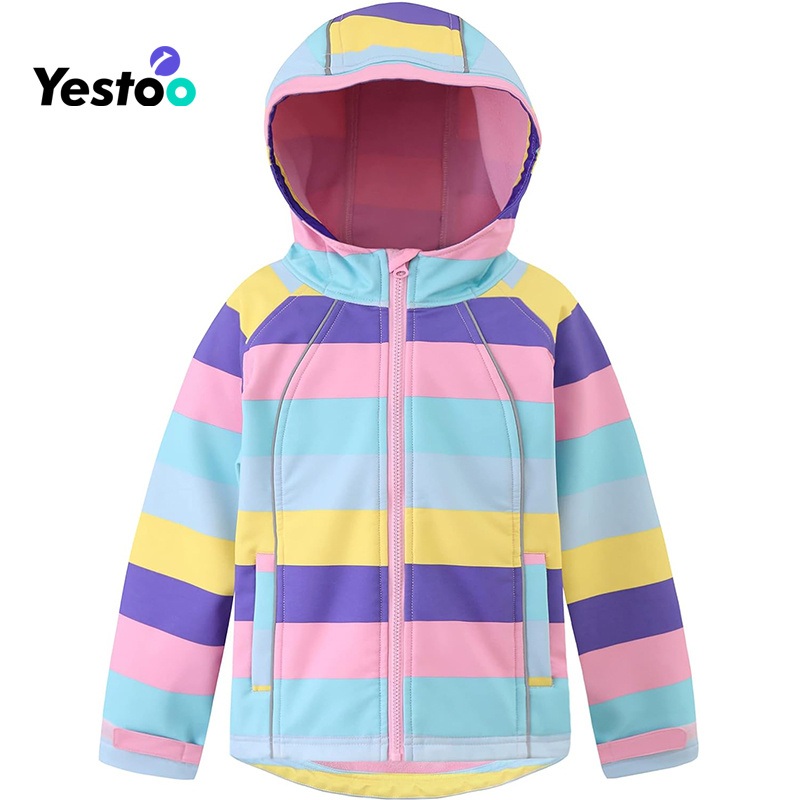 Girls Windproof Jacket Kids Fleece Lined Softshell Windbreaker Hooded Winter Coat – Kids Windbreaker and Fleece Lined Jacket price