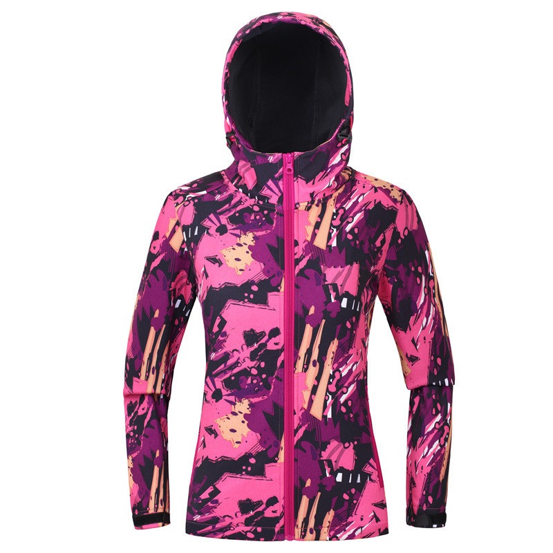 Ladies Outdoor Activities Fleece Bonded Softshell Jacket Water Repellent with Floral Aop – Windbreaker Jacket and Life Jacket price
