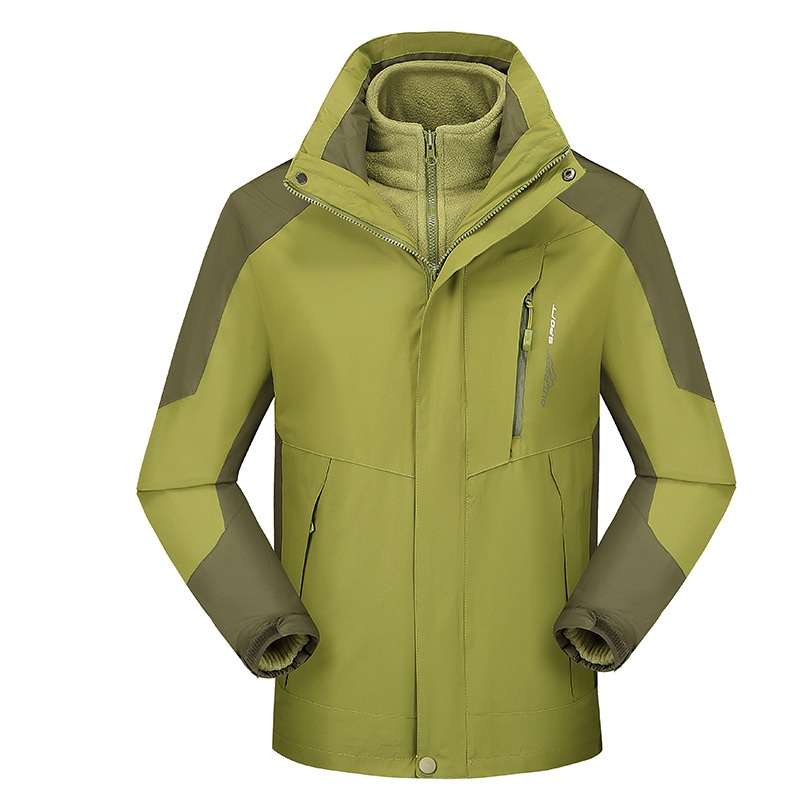 Mens Green 3 in 1 Water Resistant Stand up Collar Jacket – Winter Jacket and Outdoor Clothing price
