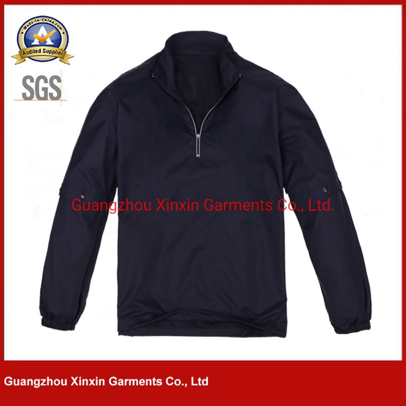 Mens Plain Jackets Screen Printing Logo Black OEM Print Half Zip Nylon Pullover Hoodie Custom Windbreaker Jacket (J491) – Half Zip Jacket and Nylon Jacket price