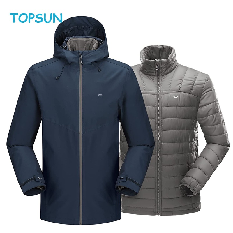 Mens Waterproof 3-in-1 Ski Jacket, Warm Mountain Windbreaker Snow Rain Jackets Winter Coat with Puffer Jacket – Winter Jacket and Sport Jacket price