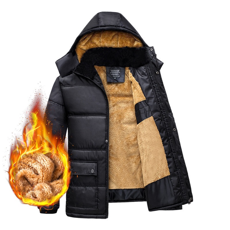 Winter Men Warm Plus Size Thick Fleece Lined Polyester Casual Padded Jacket – Mens Casual Jackets and Stylish Casual Jackets price
