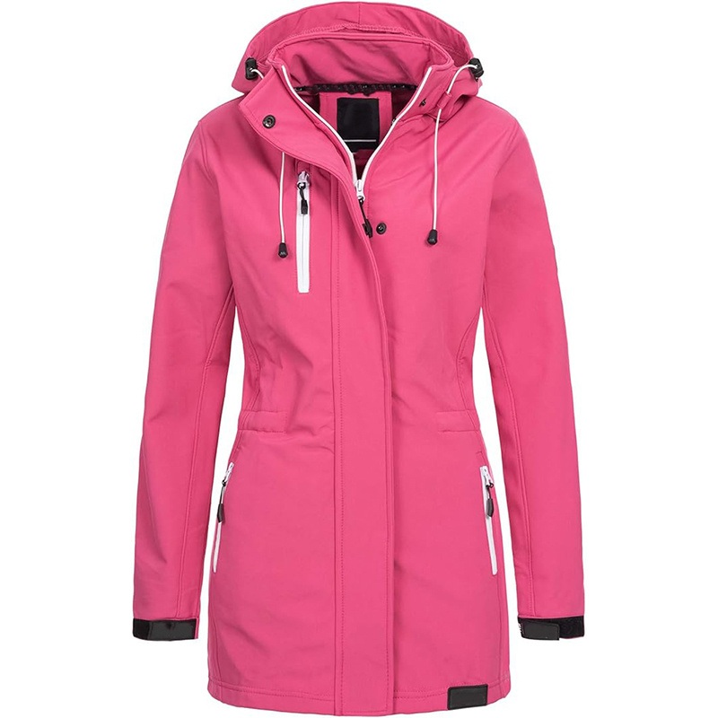High-Tech Womens Windproof Softshell Jacket with Adjustable Hood – Womens Softshell Jacket and High-Quality Windbreaker price