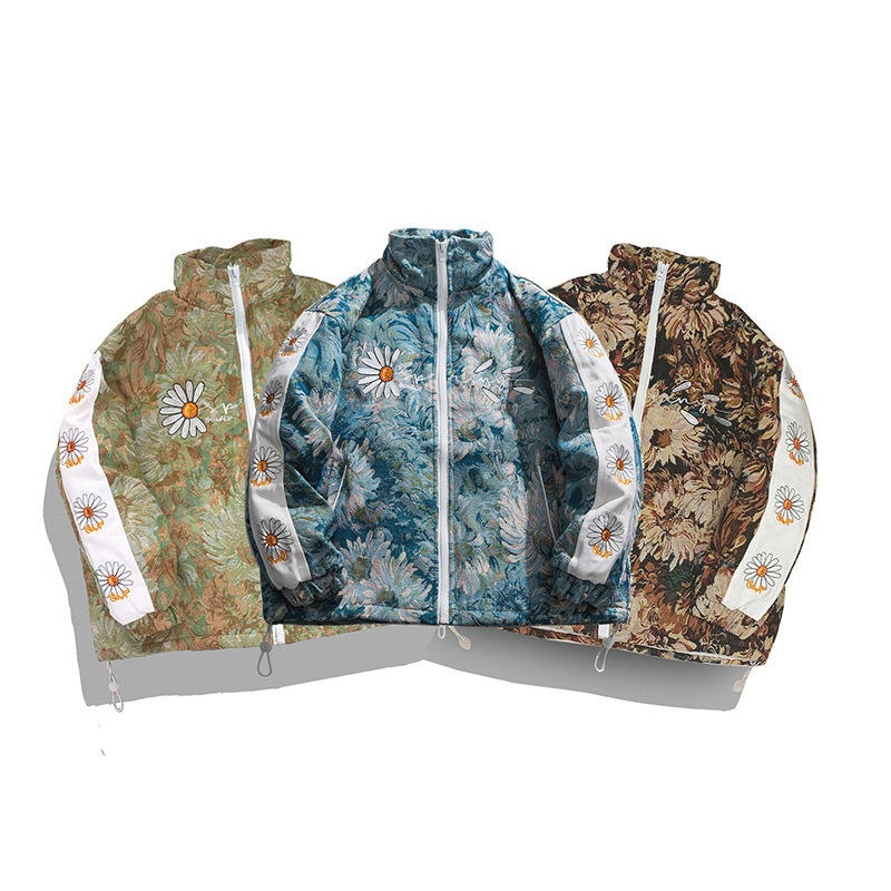 Lulusen Trend Design Full Printed Hip Hop Stand Neck Jacquard Pull Over Cotton Padded Tapestry Man Jacket – Jacket and Mens Jackets price